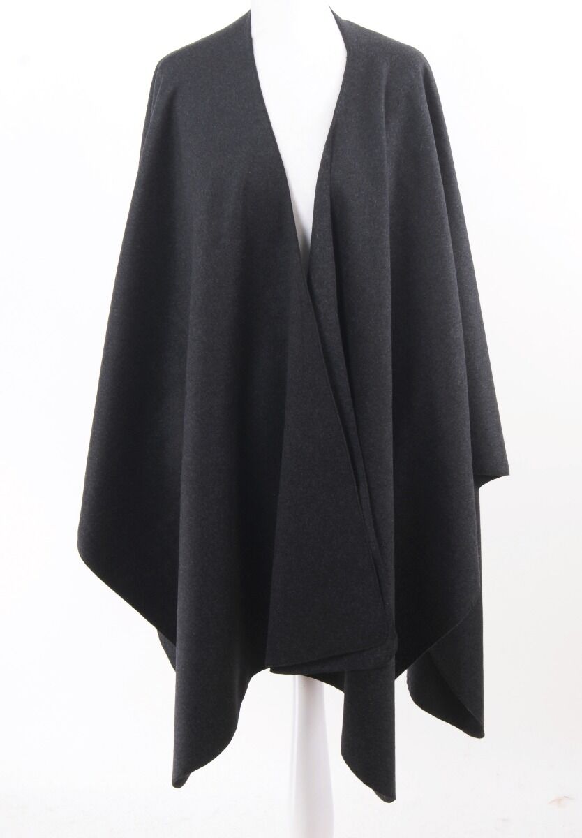 Antraciet Grijze Gemeleerde Wollen Capeomslagdoek huismerk kopen in de aanbieding