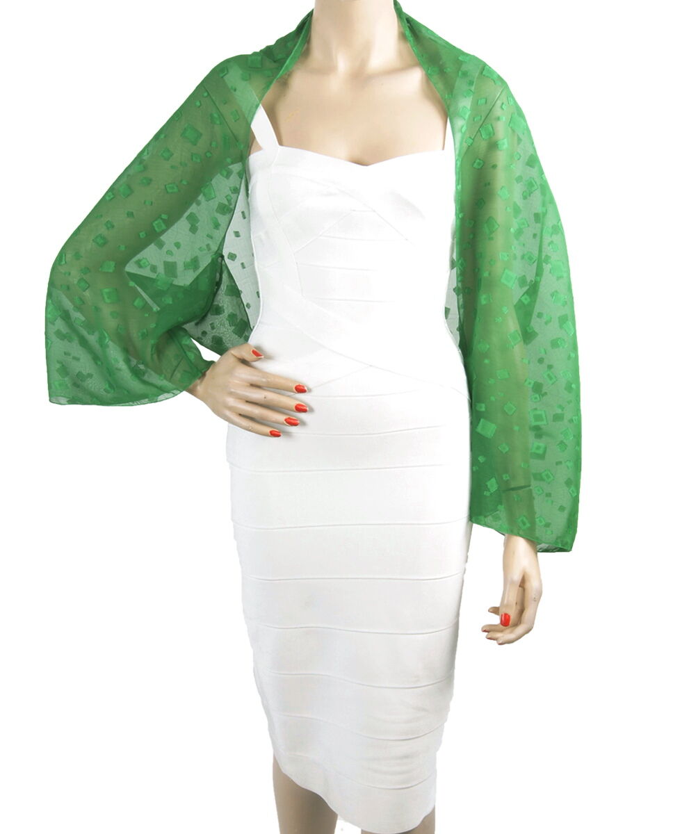 Biljartgroene Bolero Stola Met Ingeweven Blokjes huismerk kopen in de aanbieding