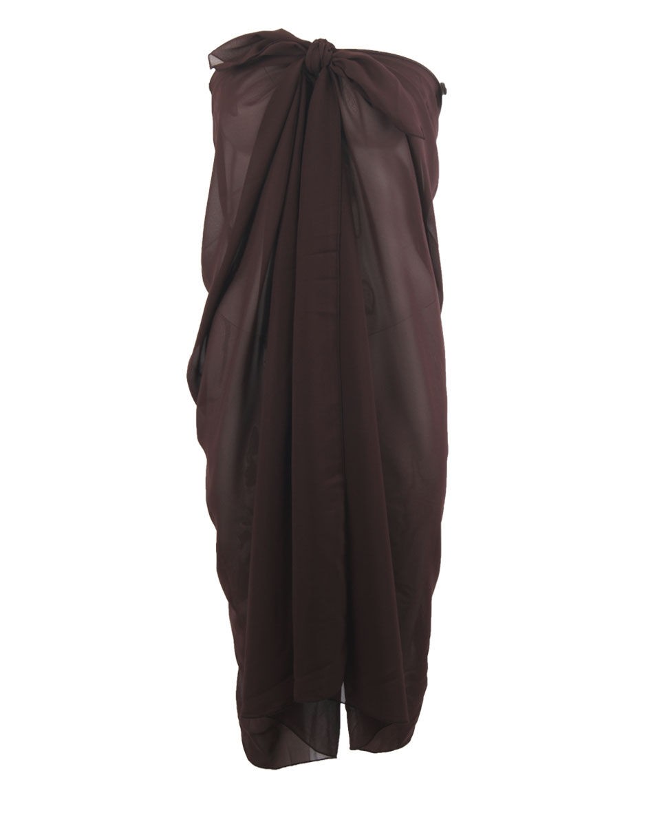 Effen Donkerbruine Crepe Voile Pareo huismerk kopen in de aanbieding