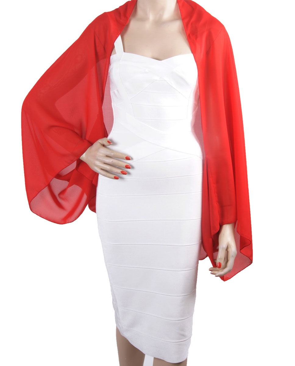 Bolero Stola Van Effen Rode Crepe Voile huismerk kopen in de aanbieding