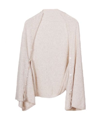 Bolero / poncho van kasjmier blend in lichtbeige