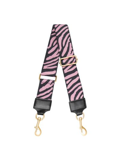 Schouderband met zebraprint in roze