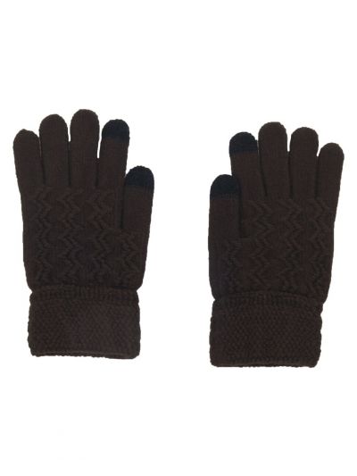 Gebreide i-gloves handschoenen in bruin