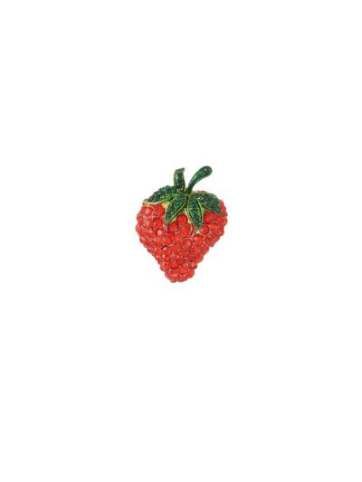 Aardbeien broche met strass