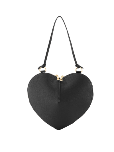 Abby hartvormige grain lederen crossbodytas 