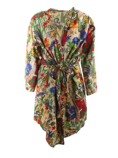 Beige katoenen kimono met Frida Kahlo print