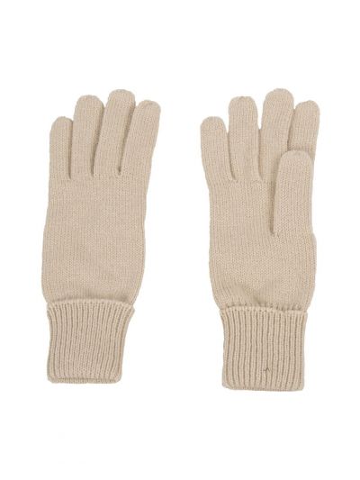 Fijngebreide handschoenen in lichtbeige