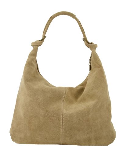 Suède shopper tas in beige