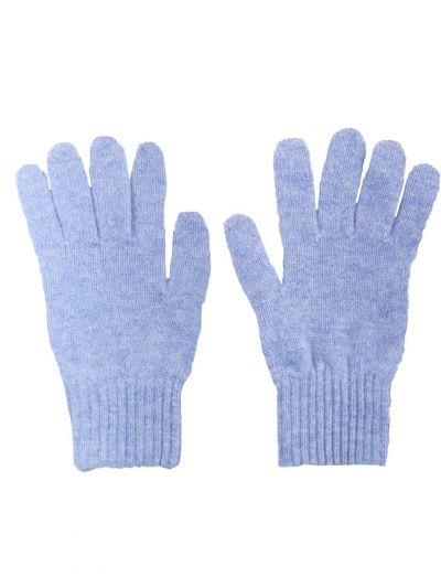 Fijn gebreide lichtblauwe 100% kasjmier handschoenen