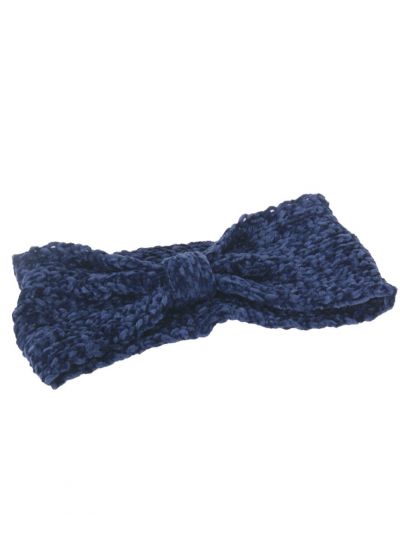 Effen jeansblauwe cross haarband