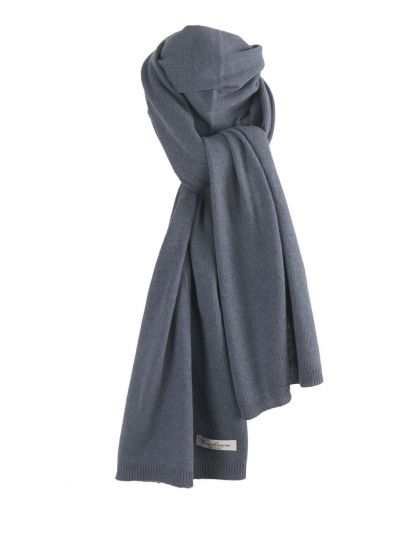 Kasjmier-blend sjaal in jeansblauw