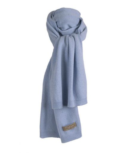 Kasjmier-blend sjaal in zacht blauw
