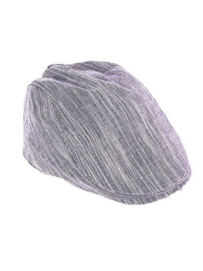 Donkerblauw - ecru gemêleerde flatcap