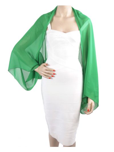 Biljartgroene bolero stola van crêpe voile