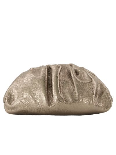 Metallic leren clutch in brons
