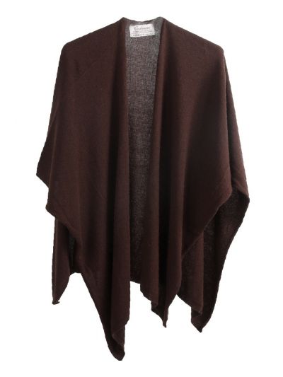 Kasjmier-blend omslagdoek in donkerbruin