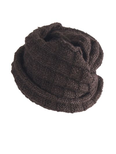 Wol-alpaca blend colsjaal in donkerbruin