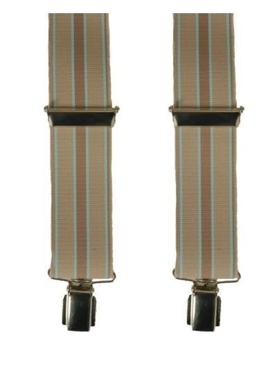 Bretels in beige & licht-turquoise 