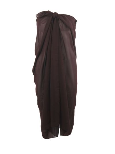 Effen donkerbruine crêpe voile pareo