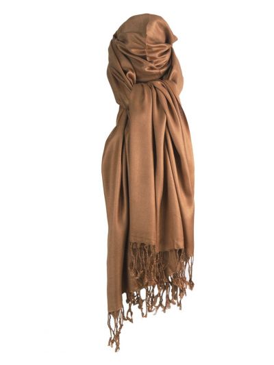 Camel kleurige pashmina sjaal