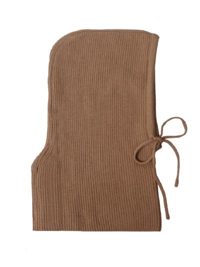 Wolblend balaclava met ribstructuur