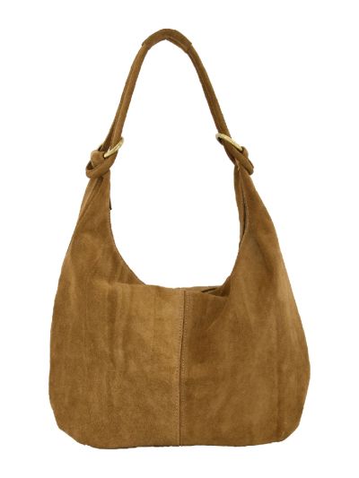 Suède shopper tas in camel