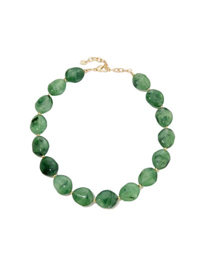 Tess kralenketting met natuursteenlook in groen