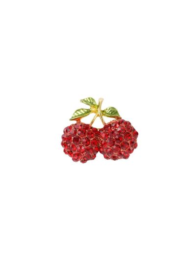 Cherry broche met strass