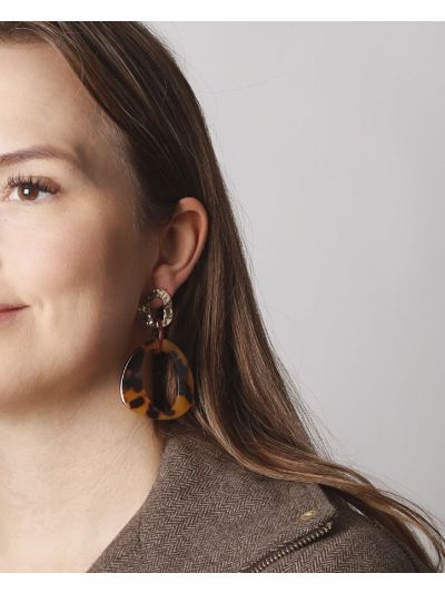 Leopard cirkel oorbellen