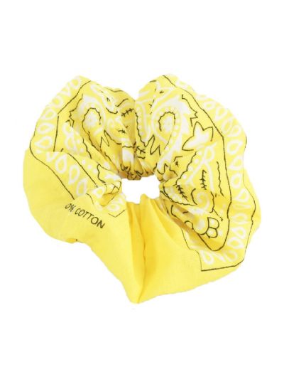 Citroengele boerenzakdoek scrunchie