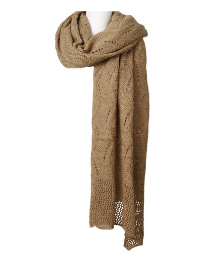Claire gehaakte omslagdoek in camel