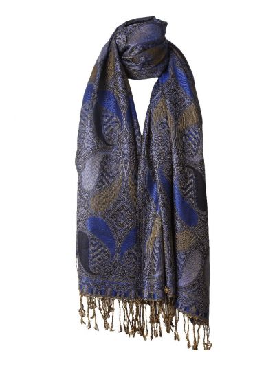 Claire pashmina in blauw tinten