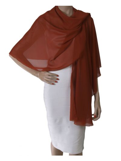 Cognac kleurige soepelvallende cape stola