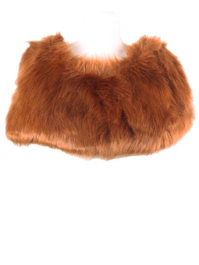 Ronde kunstbont stola in de kleur cognac