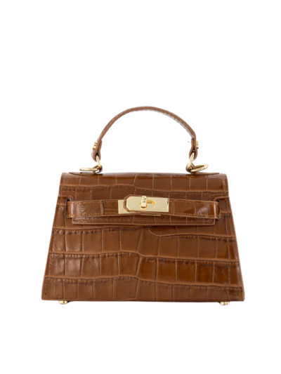 Livia lederen croco handtas