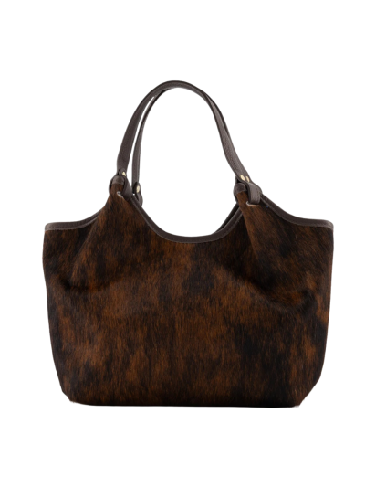 Handtas met koeienvacht