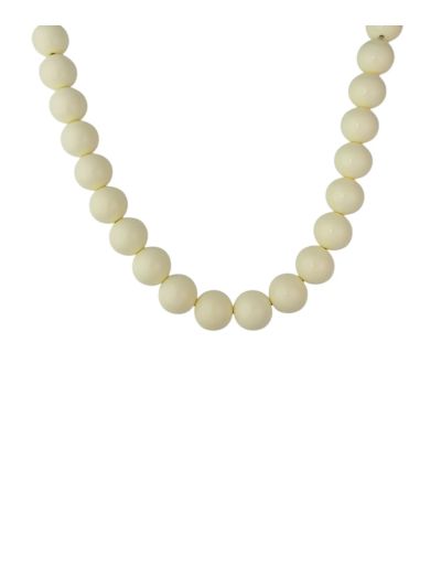 Statement kralenketting in ecru