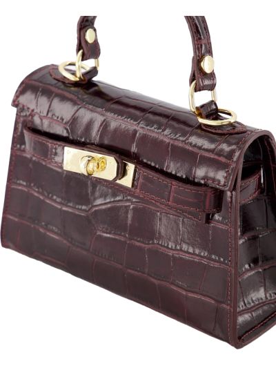 Livia lederen croco handtas