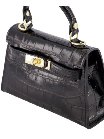 Livia lederen croco handtas