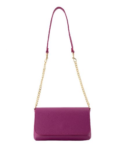 Cyclaam-roze lederen clutch