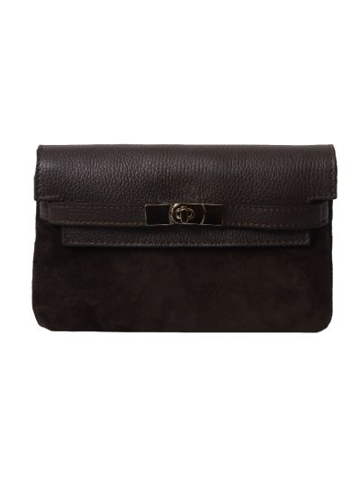 Jolie clutch in suéde & leer 