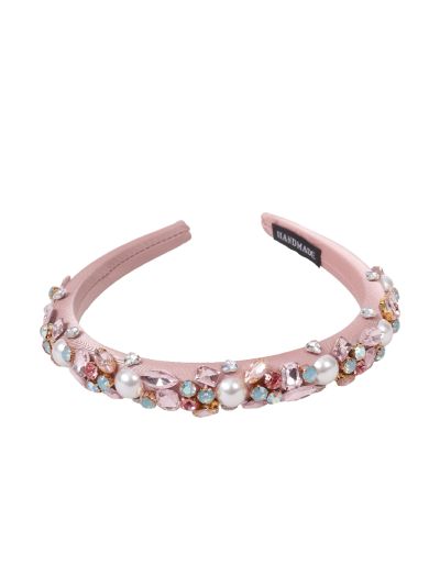 Diadeem met strass-steentjes oudroze