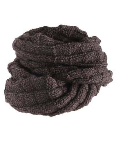 Wol-alpaca blend colsjaal in donker taupe