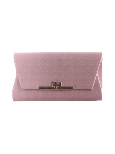 Clutch/avondtas van organza in doker-oudroze