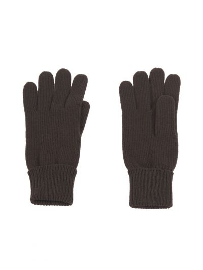 Fijngebreide handschoenen in donkerbruin