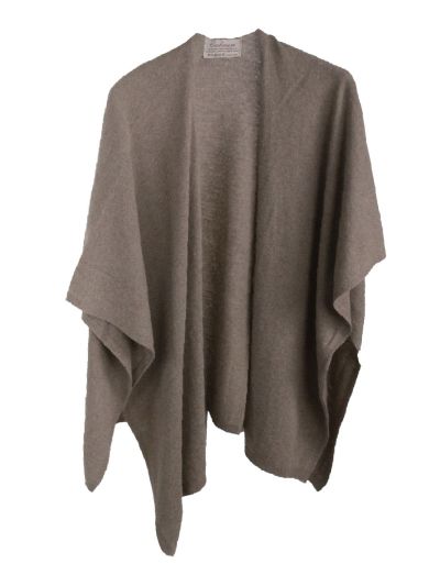 Kasjmier-blend omslagdoek in donker-taupe