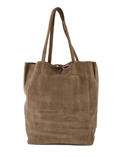 Suède shopper in taupe