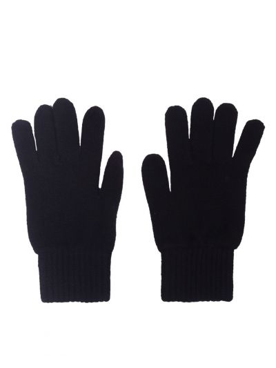 Fijn gebreide marineblauwe 100% kasjmier handschoenen