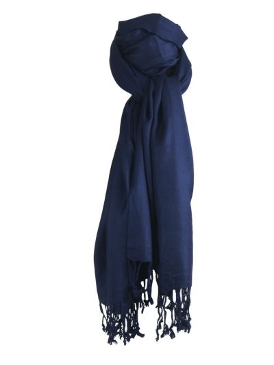 Donkerblauwe pashmina sjaal