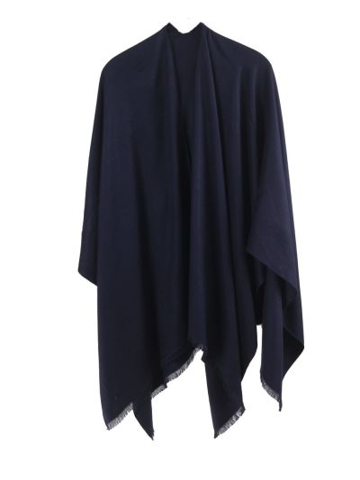 Effen omslagdoek in donkerblauw